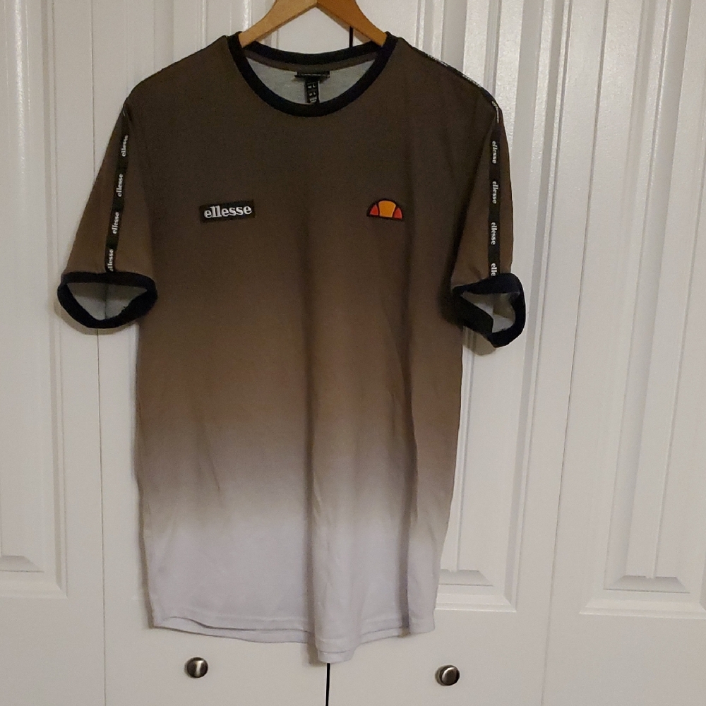 Ellesse Men's Brown to White Ombre T-Shirt